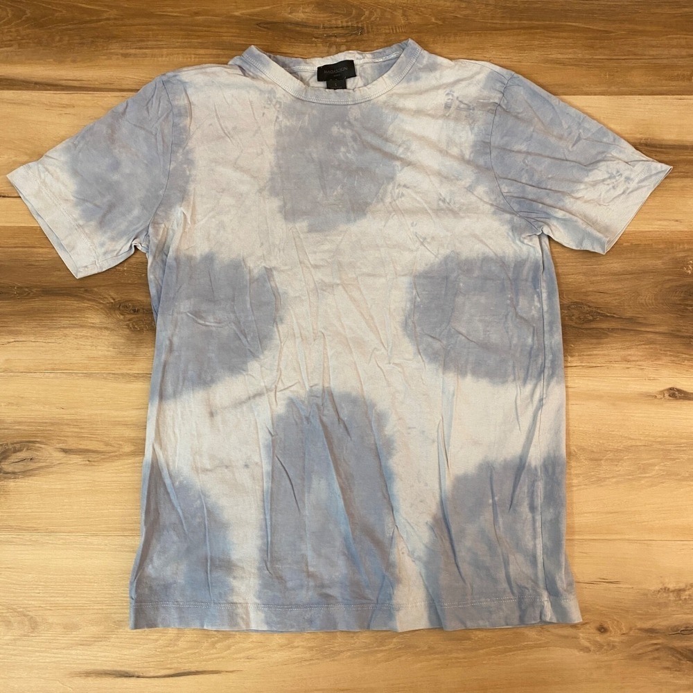 Magaschoni Man T-Shirt Mens Small Tie Dye Pima Cotton Slim Fit Blue Streetwear